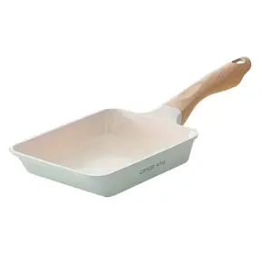 Cooker King Nonstick Rectangle Frying Pan - Ceramic Coated, Heat-Resistant Handle, Easy-to-Clean, Induction-Compatible Kitchen Cookware