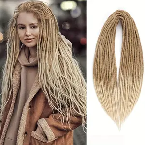 New 2025 Arrivals 22 Inch Double Ended Dreadlocks Extensions for Women 10 Strands Handmade locs crochet hair braids Synthetic thin 0.6cm HippieDreadlock Extensions