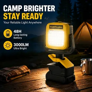 LED Work Light Compatible with DEWALT Batteries, Flashlight，Ultra Bright Rechargeable Portable Shop Light, Up to 24 Hours Runtime, Magnetic Work Light for Garage, Workshop, Warehouse, Auto Repair and Jobsite, Gifts for Dad