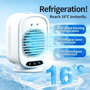 Portable air conditioner, 6000mAh mist fan, USB-C charging, portable all-in-one air conditioner fan with cooling function - USB rechargeable mini air conditioner fan, suitable for home, office, or dormitory use, with humidifying function