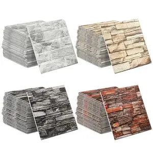 35x38cm Self-Adhesive Brick Pattern Wall Stickers, Self Adhesive Waterproof Removable Vinyl Wallpaper for Living Room Kitchen Bedroom Office, Easy Clean & Cut Home Decor