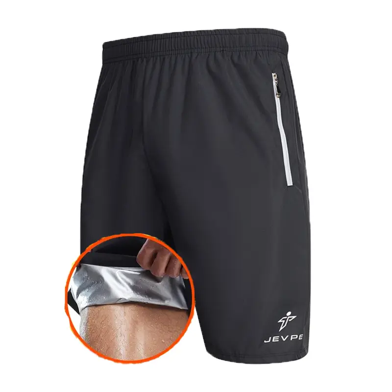 JEVPE Men's Sauna Shorts Sweat Sauna Pants Gym Exercise Sweat Sauna Suit Workout Shorts Outdoors