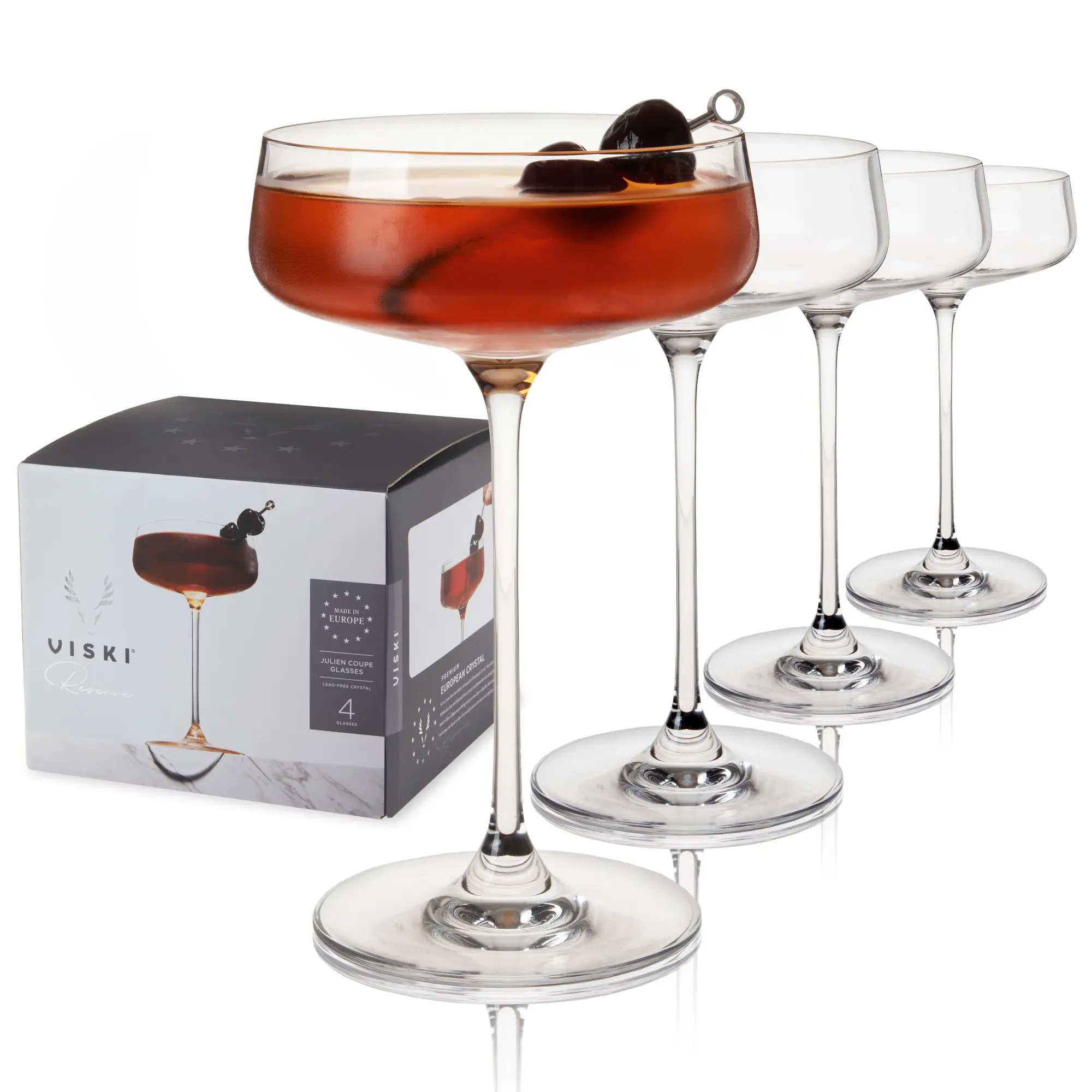 Reserve Julien Crystal Coupe Glasses by Viski