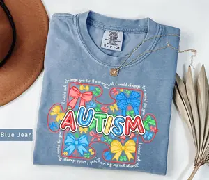 Comfort Colors Autism Awareness T-Shirt, I would Change the World For You, Teacher Shirt, Cozy Clothing, Full Colors, Full Sizes