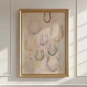 Horseshoe Poster | Modern Western Cowboy Wall Art | Wild West Retro Print for Home Decor