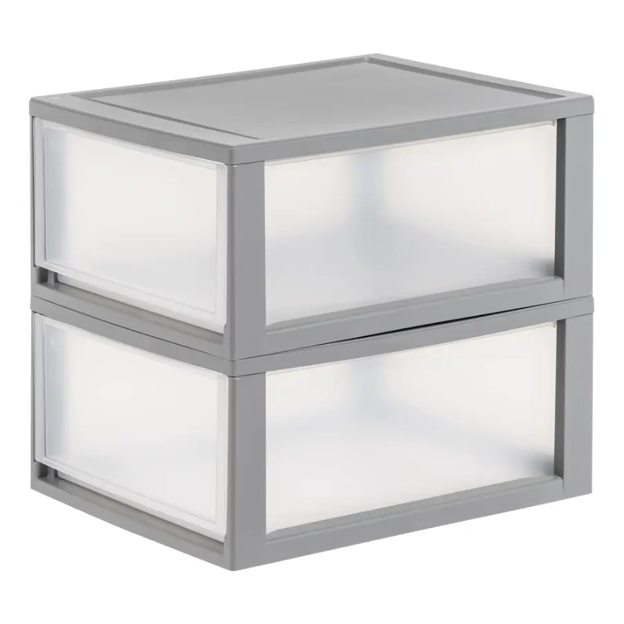 30 Qt Large Plastic Storage Drawers, 2-Pack – Stackable Modular Under Bed Storage Bins
