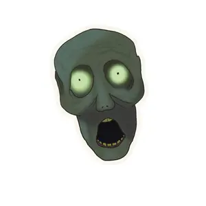 Floating skull monster sticker