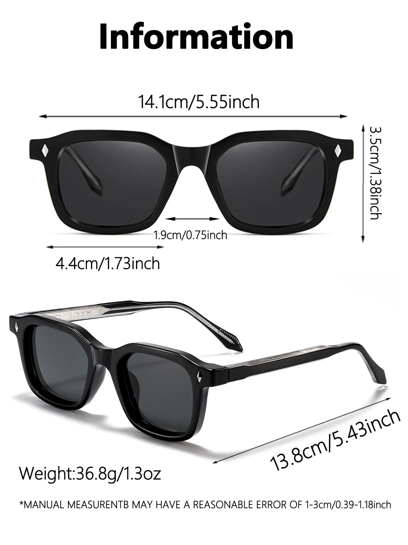 CATERSIDE Retro Square Styling Sunglasses Minimalist  display picture 2