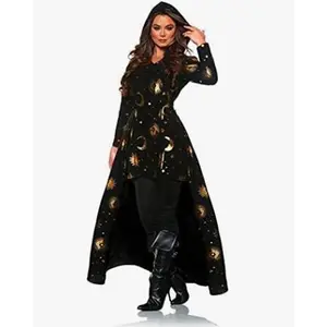 Black Magic Celestial Hooded Mini Dress - Witch - Costume - Adult - 3 Sizes