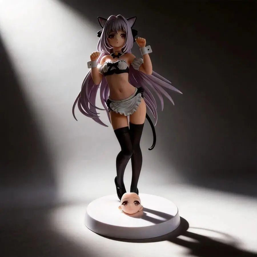 Japanese Anime Tsukihime -A piece of blue glass moon- Sakurakouji Luna Standard Scale PVC Figure, 27cm Vibrant with Black Cat Ear, Exquisite Details, Stable Base, Ideal for Gift Giving, House Decoration
