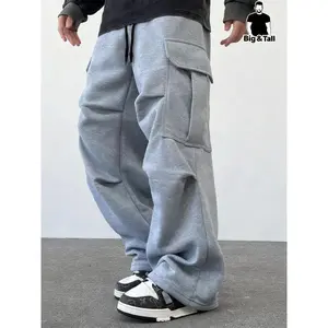 Men’s Oversized Cargo Pants, Large Pockets, Micro-Elastic Straight Leg, Casual Sportswear for Running, Travel, Daily Wear GARMENTARY