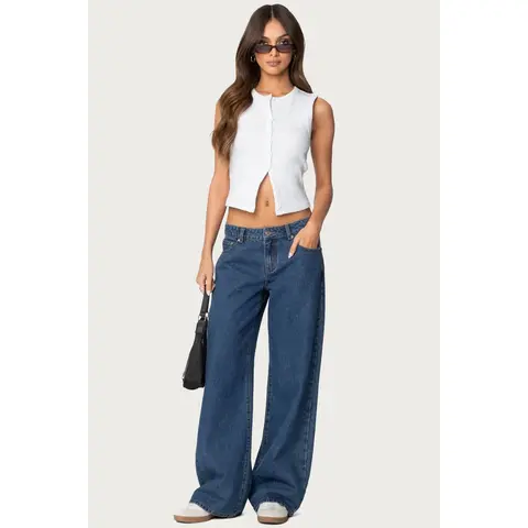 Raelynn Washed Low Rise Baggy Jeans