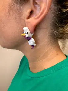 Unicorn Chomper Earrings | Cute Unicorn Dangle Jewelry | Fantasy Statement Earrings | Unicorn Lover Gift | Hypoallergenic 3D Printed