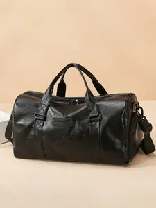 Men's travel tote bag, solid color and color blocking tote bag, zipper closure, versatile, simple, suitable for college students, business trips, camping, fitness, duffel bag, Traveling bag, Travel Essentials