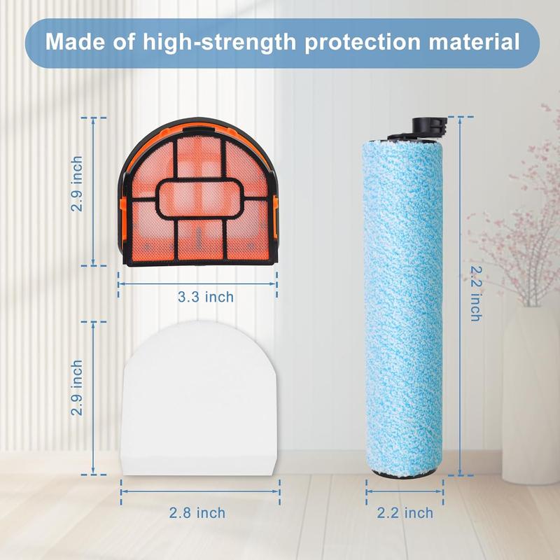 WD161 Replacement HEPA Filter and Brush Roller Set for Shark HydroVac MessMaster AW261, WD160, WD161, WD260, WD261, WD265 Corded 3-in-1 Vacuum, 2 Brush Roller, 4  Filter, 1 Outer-Filter