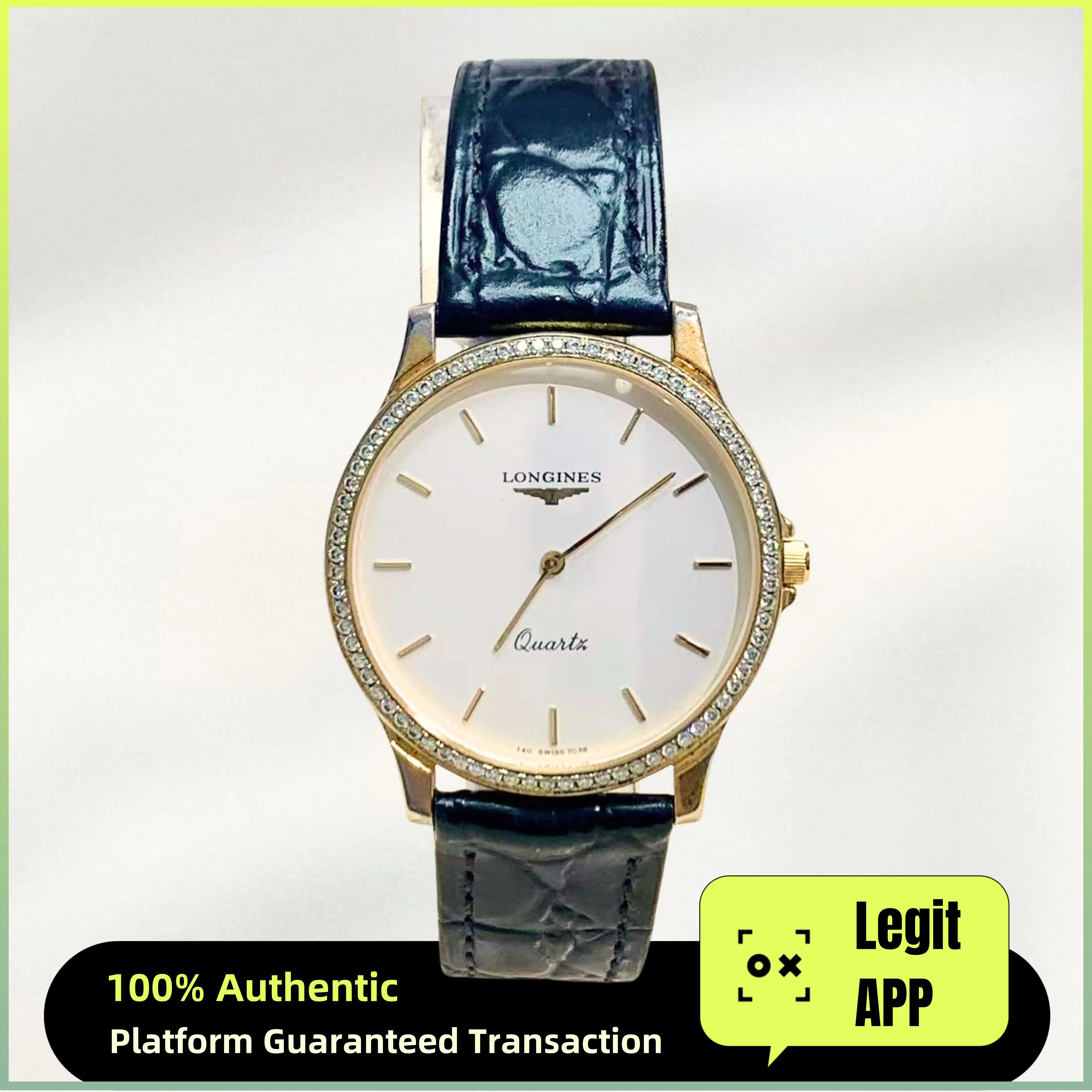 Longines Vintage Quartz Gold Plated Steel 30mm White Dial Diamond 13518933
