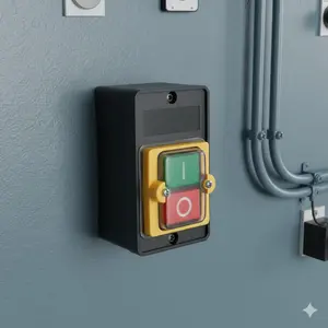 Waterproof Dustproof Emergency Stop Switch 10A 250V 380V, Industrial Control Button for Cutting Machines and Drills, Corrosion-Resistant High Current Electrical Switch Kit, Safety Push Button for Heavy Duty Equipment