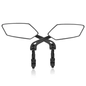 Bike Mirror, Adjustable Handlebar Rear View Mirror for Mountain Road Bicycle - 2 Pack (Black)