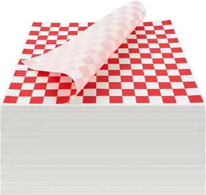 500 Sheets Sandwich Wrapping Paper, 12 x 12 Inches Red and White Checkered Deli Paper Liners for Plastic  Basket, Hamburger Hot  Wrappers, BBQ, Picnic