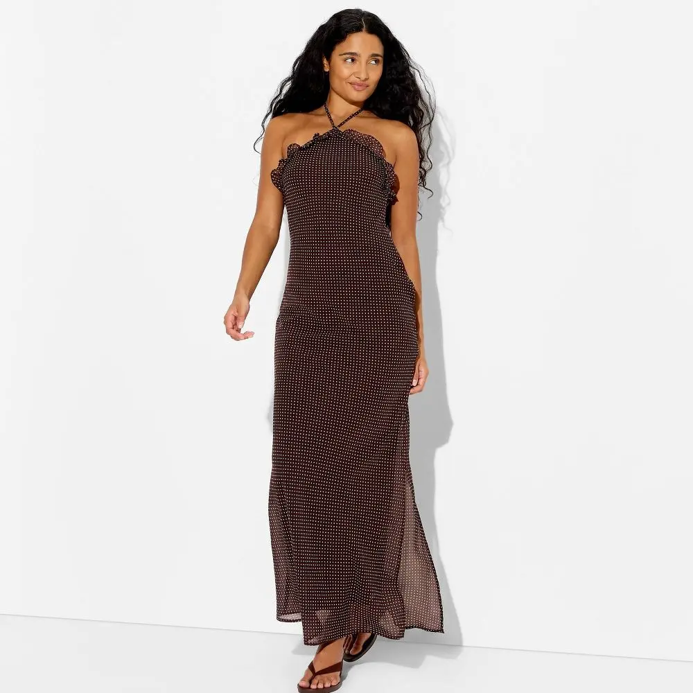 Wild Fable Women's Ruffle Maxi Empire Waist Dress