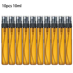 10pcs 2ML 3ML 5ML 10ML Portable Glass Perfume Bottle Empty Refillable Bottle Cosmetics Bottle Sample Thin Glass Vials