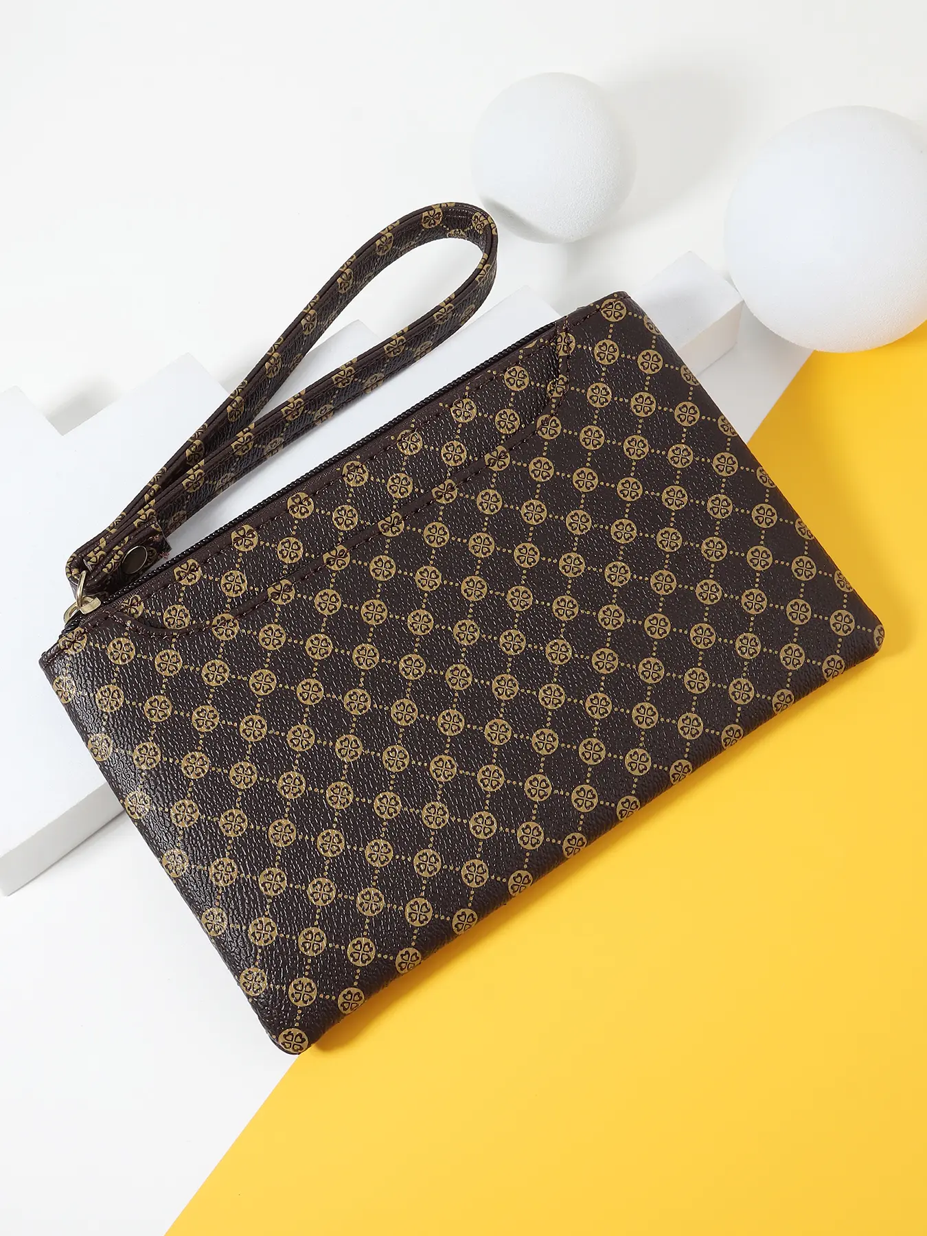 Women's Fashionable Geometric Pattern Handbag, Large Capacity Multi-Functional Outdoor Storage Bag, Coin and Mobile Zipper Wallet, Wallet Wristlet, Money Bag Purse, Casual Zipper Purse, Clutches Wristlets, Wristlet Pouch