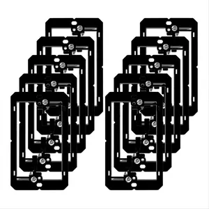 Low Voltage Box Single Gang Wall Plate 10 Pack, Flush Low Voltage Mounting Bracket for Network, HDMI, Coaxial, Speaker