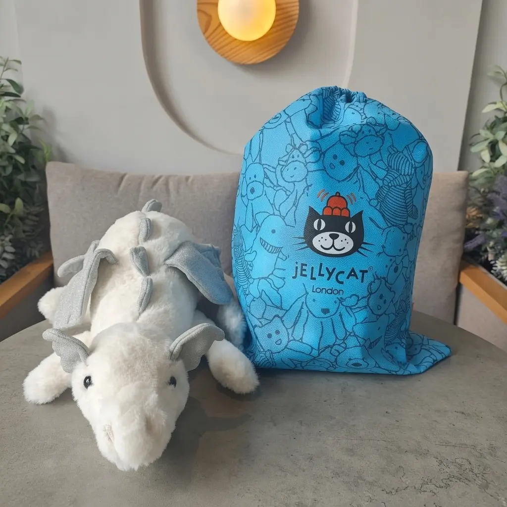 Jellycat Snow Dragon Stuffed Animal - Mythical Plush Toy - Classic Children's Gift