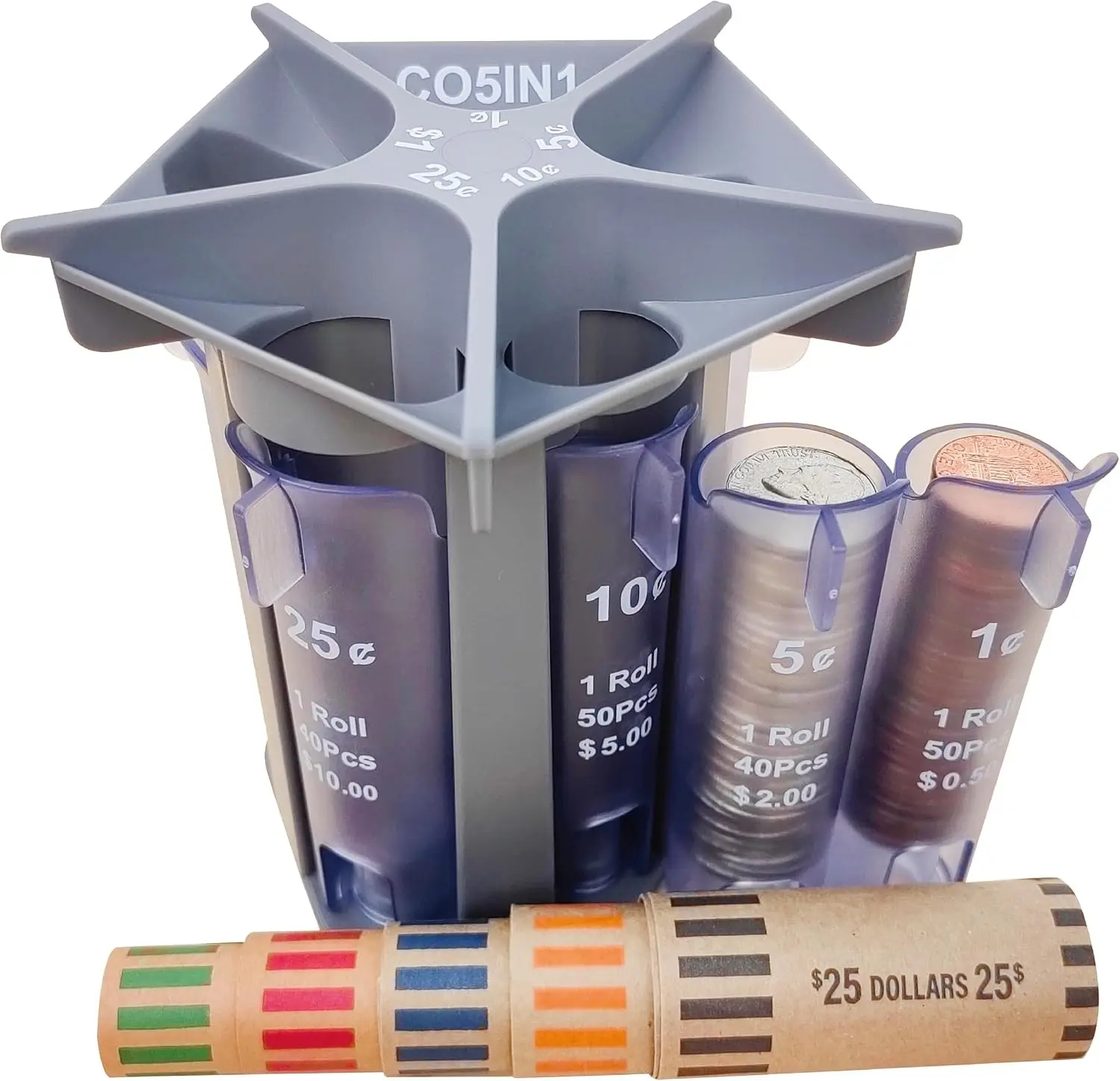 Manual Change Sorter Roller Coin Counter Machine with Coin Wrappers
