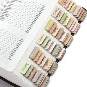 Durable Laminated Bible Index Book Tabs, 5 Sheets (15 Stickers Total) - Office Stationery Tape Flags for Adult Study Journaling, Accessories for Anyone Who Loves to Study the Bible