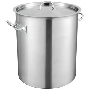 summervibes VEVOR Stainless Steel Stockpot, 42 Quart Large Cooking Pots, Multipurpose Cookware Sauce Pot with Lid Handle, Heavy Duty Commercial Grade Stock Pot, Sanding Treatment, for Large Groups Events Silver, Group Events