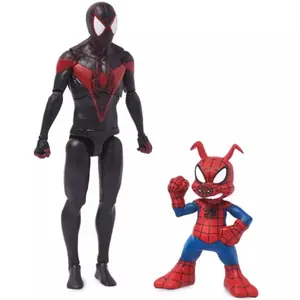 Marvel Select Miles Morales Spider-Man Action Figure & Spider-Ham Collectible Set with 8 Interchangeable Hands 2 Heads Spider-Sense Accessory and 2 Weblines