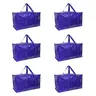 6 Pack Moving Bags, Collapsible Zippered Storage Bags with Handles, Waterproof Foldable Organizers for Clothes, Bedding, Home, Office and Travel, Space-Saving Household