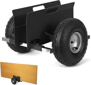Panel Dolly 600 LBS Capacity, Slab Dolly with 10" Rubber Inflatable Tires, Adjustable Drywall Mover for Drywall Sheets & Door Transport All Terrain Moving