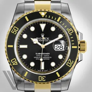 Rolex - Submariner - Black Dial Date Watch 18K Two-Tone Stainless Steel Bracelet