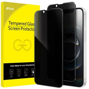JETech Privacy Full Coverage Screen Protector for iPhone 17e / iPhone 16e, Anti-Spy Tempered Glass Film, Edge to Edge Protection Case-Friendly, 6.1-Inch Display, 2-Pack