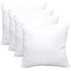 Luxury Pillow Inserts, Pack of 4, 16 x 16 inches Hypoallergenic Ultra Soft White Polyester Microfiber Durable Couch Cushion Fillers