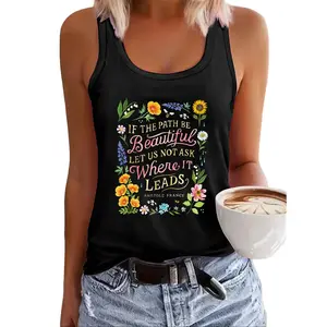 Floral Quotes, Art, Prints, Designs, Patterns, Prints, Prints, Ladies, Casual, Versatile Basics, Vests, Suitable for Spring & Summer & Winter Commuting, Daily & Dating Wear, New Ladies' Casual Vintage Vests, Women's Wear