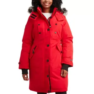 CANADA WEATHER GEAR Women's Winter Coat - Women's Parka and Long Winter Jackets for Women with Removable Faux-Fur Hood - Red, Size 3X