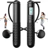 Smart Cordless Jump Rope with 3-in-1 LCD Display Counter, Adjustable Weighted Silicone Grip Handles, EVA Rope, Weighted Rhythm Design, Unisex Workout Equipment, Easy-Setup Home Gym Equipment, Fitness Exercise Gear