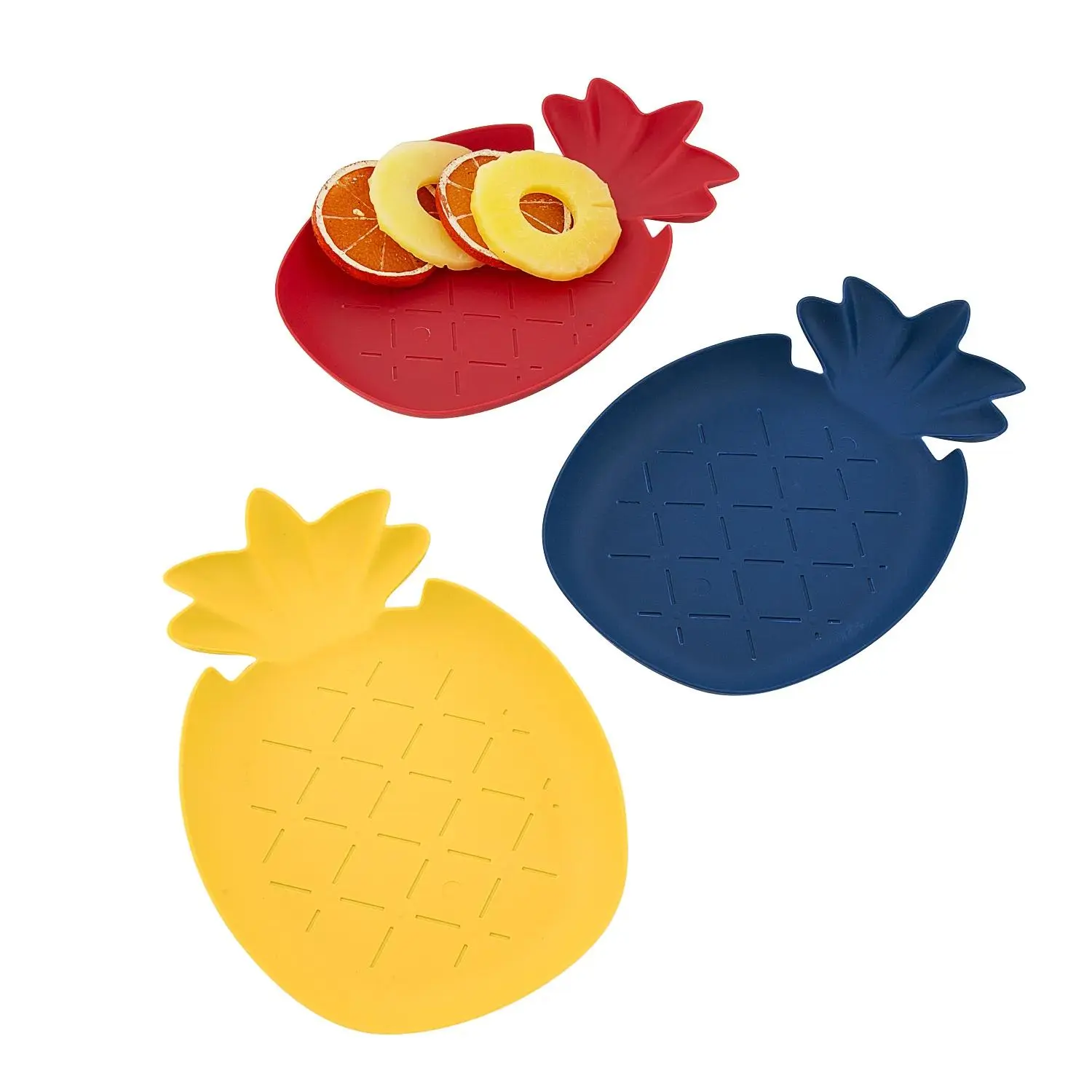 12-Pc Fun Pineapple-Shaped Leak-Proof Plastic Disposable Plates, Casual Lightweight Disposable Tableware Supplies for Home, Party & Festive Occasions