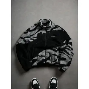 Women's Casual Fitted Camo Fleece Jacket, Fall & Winter Fashion Outerwear, European Style Simple Design, Trendy Streetwear Coat for Daily Wear