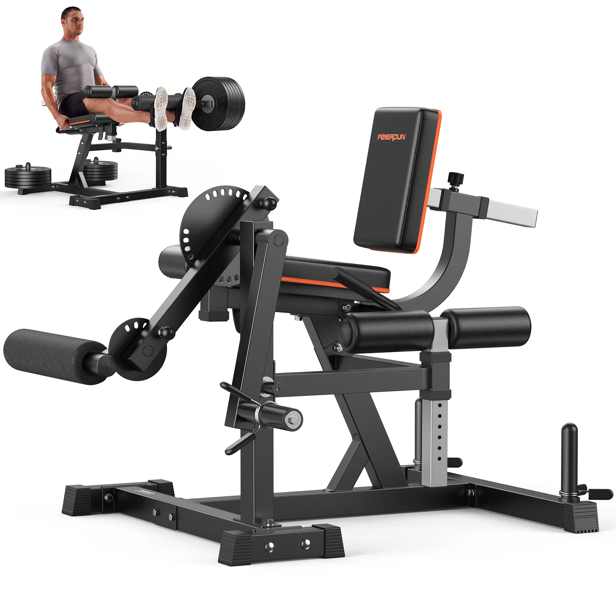 FED Fitness Feierdun Series LE2 Leg Extension Curl Machine - Compact, Custom Fit Home Gym Strength Training Gear with Leg Curl, Hip Thrust Functions, 700 lbs Capacity Heavy-Duty Adjustable Equipment