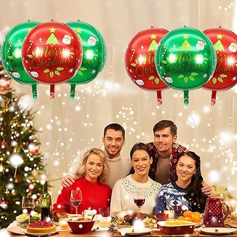 6pcs Christmas Balloons Red And Green Foil Balloon Christmas Decorations, New Year  Party Decor, Birthday Decorations for All Ages