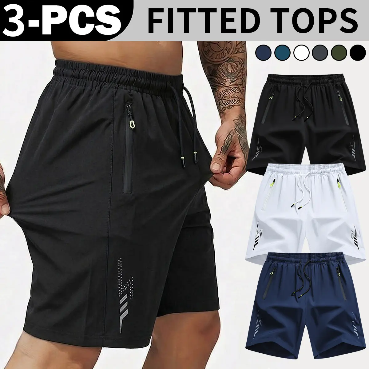 Men's Solid Quick Dry Running Shorts - Polyester Fit, Casual Fit, Breathable Cool, Body Cooling Activewear Gym Workout Shorts with Pockets for Summer Training & Daily Wear, Activewear Men's Shorts, Body Cooling Men's Shorts