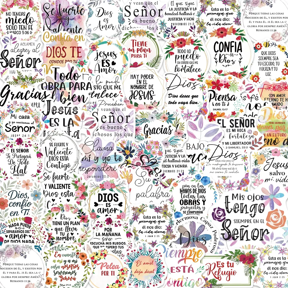 50 Inspirational Spanish Stickers, Creative Decorative Student Stickers, Room Thermos Cup Cellphone Notebook DIY Wall Decals
