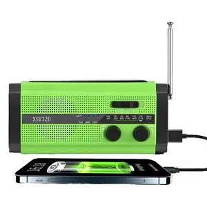 5000mah solar Crank Emergency radio, am/fm weather alert Portable radio with Led Flashlight, Reading Lamp & sos Alarm for outdoor camping, hiking, Survival, power Outage, and daily Use