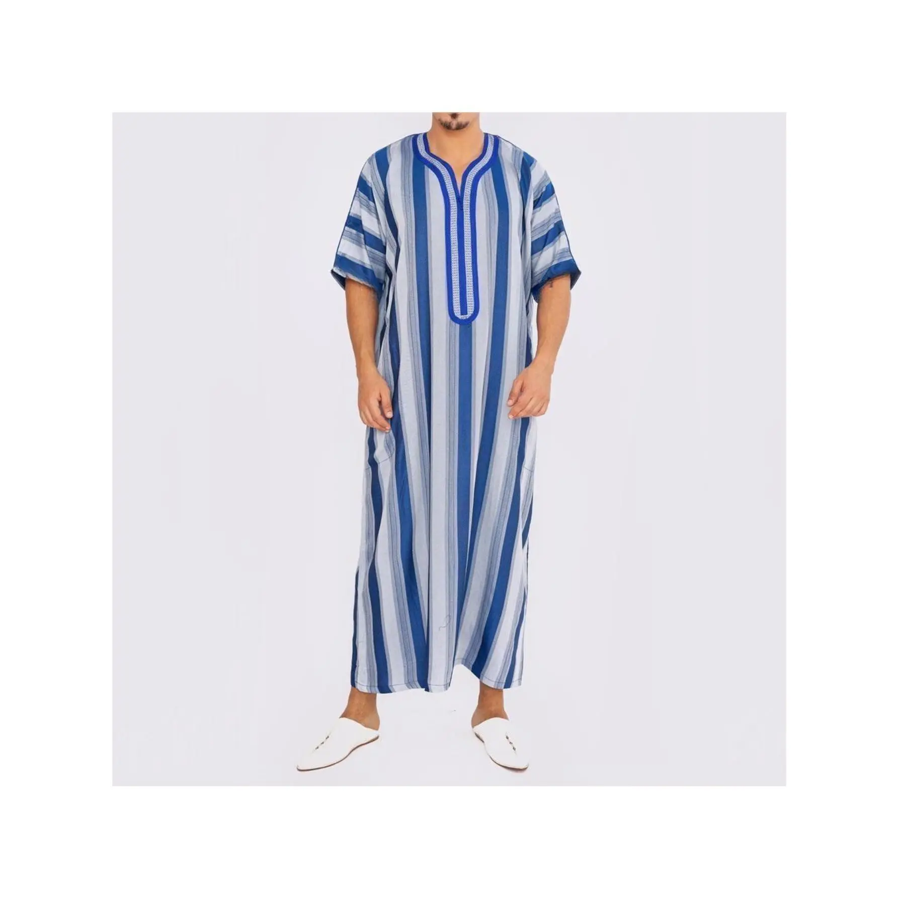 2026 Arab National Men'S Short-Sleeve Robe, Long Middle Eastern Muslim Oversized Apparel, Stylish And Adaptable Trendy New Designs