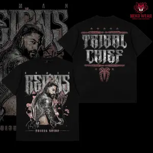 Roman Reigns Premium Cotton T-Shirt, Tribal Chief Shirt, Head of the Table Shirt, Bloodline Leader Shirt, Roman Reigns Fans Shirt, Retro WWE Wrestling Graphic Tee for Fans, Gift for WWE Fans, Gift for Boyfriends