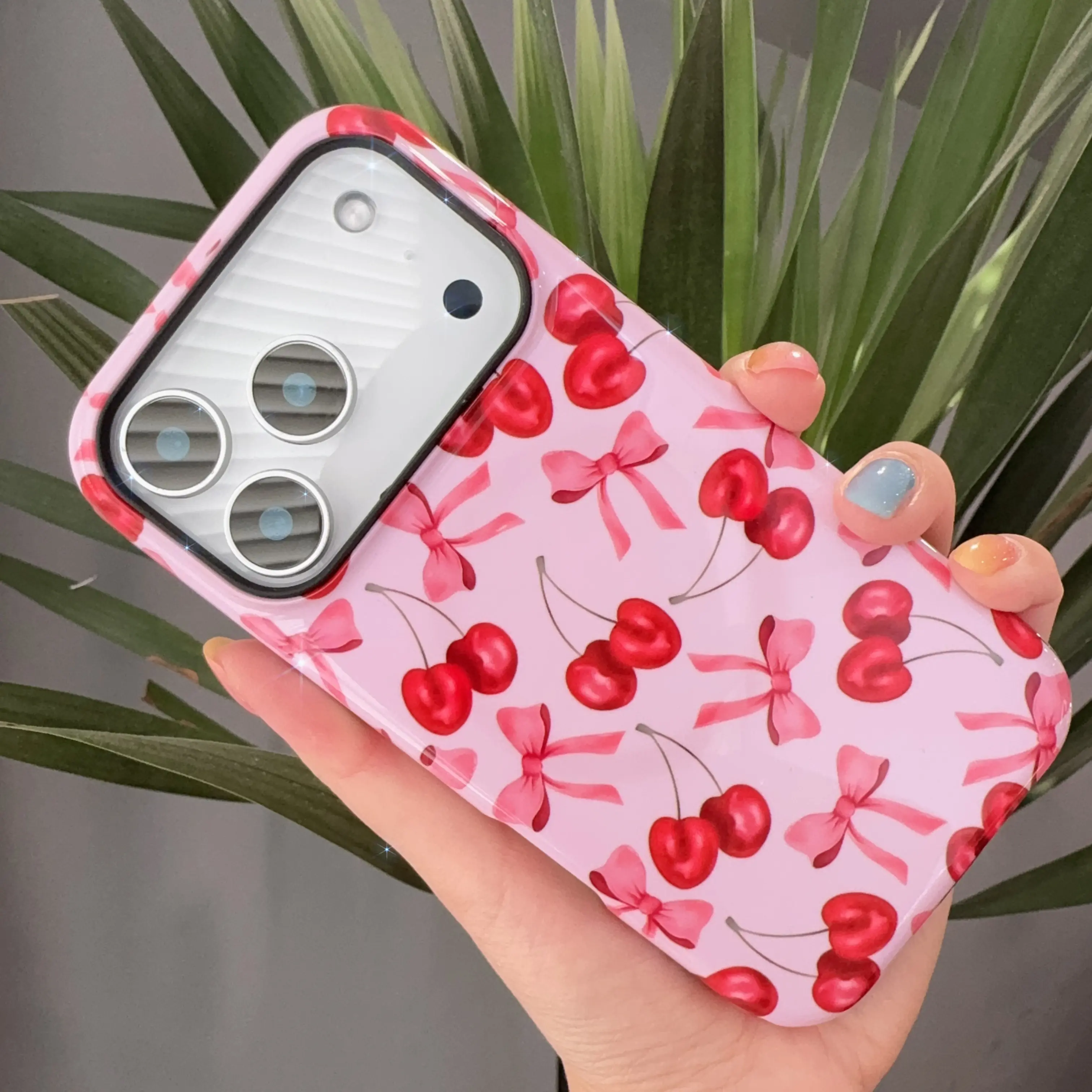 for iPhone 17 16 15 14 13  Phone case - Protective Cover for Apple Phones 17 Air,  Cherry & Bow Design Case  Cellphone Smartphone Protection Casing, Accessories, Phone Accessories